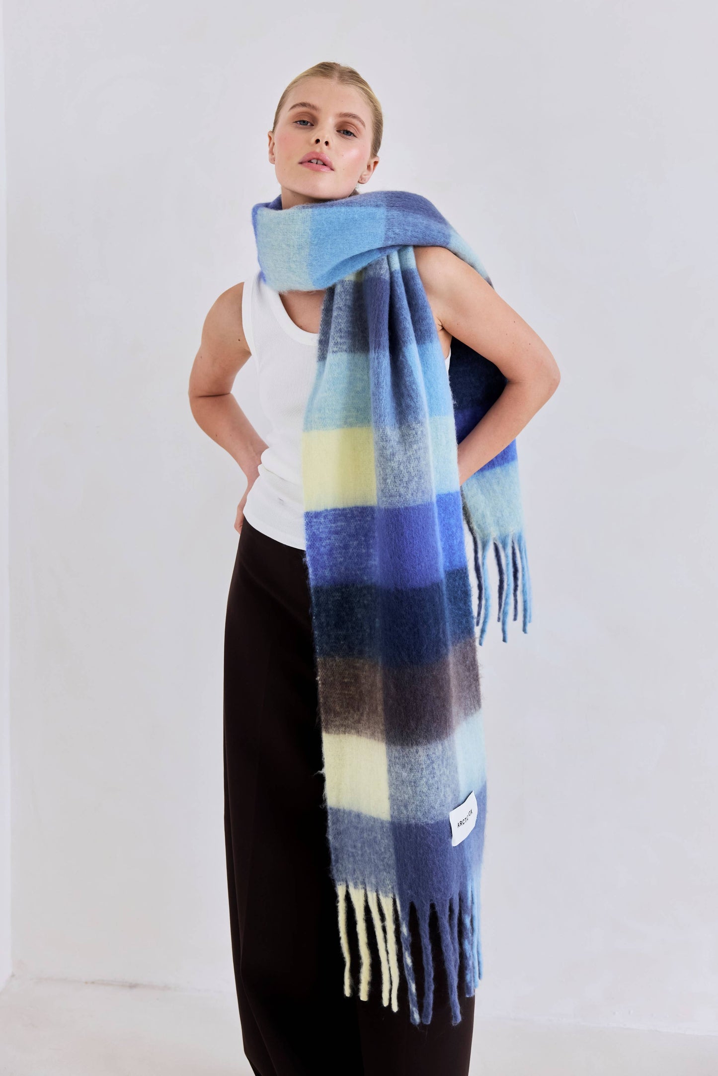 The Reykjavik Scarf - 100% Recycled - Blue Yellow - AW25