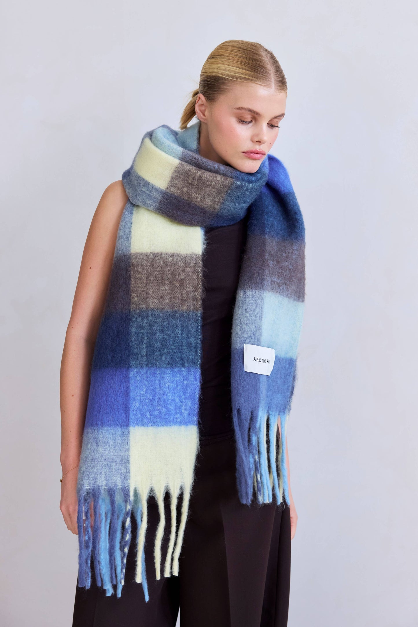 The Reykjavik Scarf - 100% Recycled - Blue Yellow - AW25
