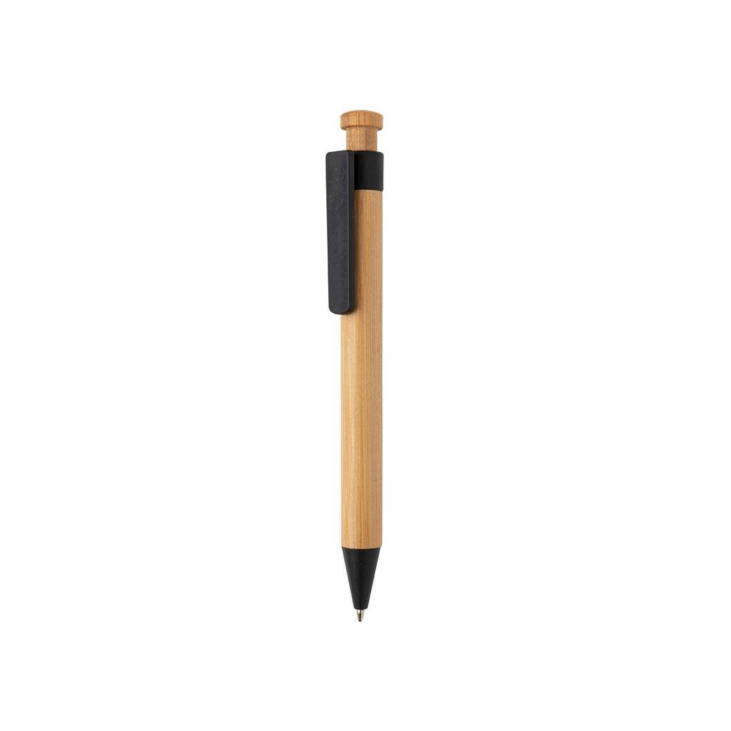 Bamboo Pen With Wheatstraw Clip: Black