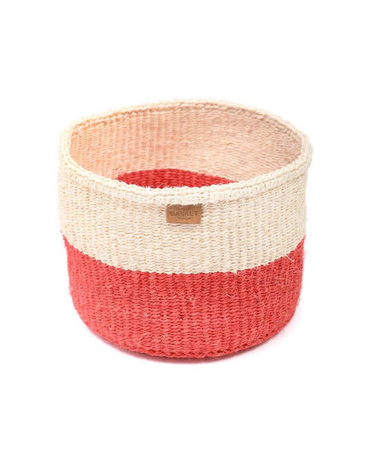 TANGU: Red Colour Block Woven Basket: Red / S / Colour Block