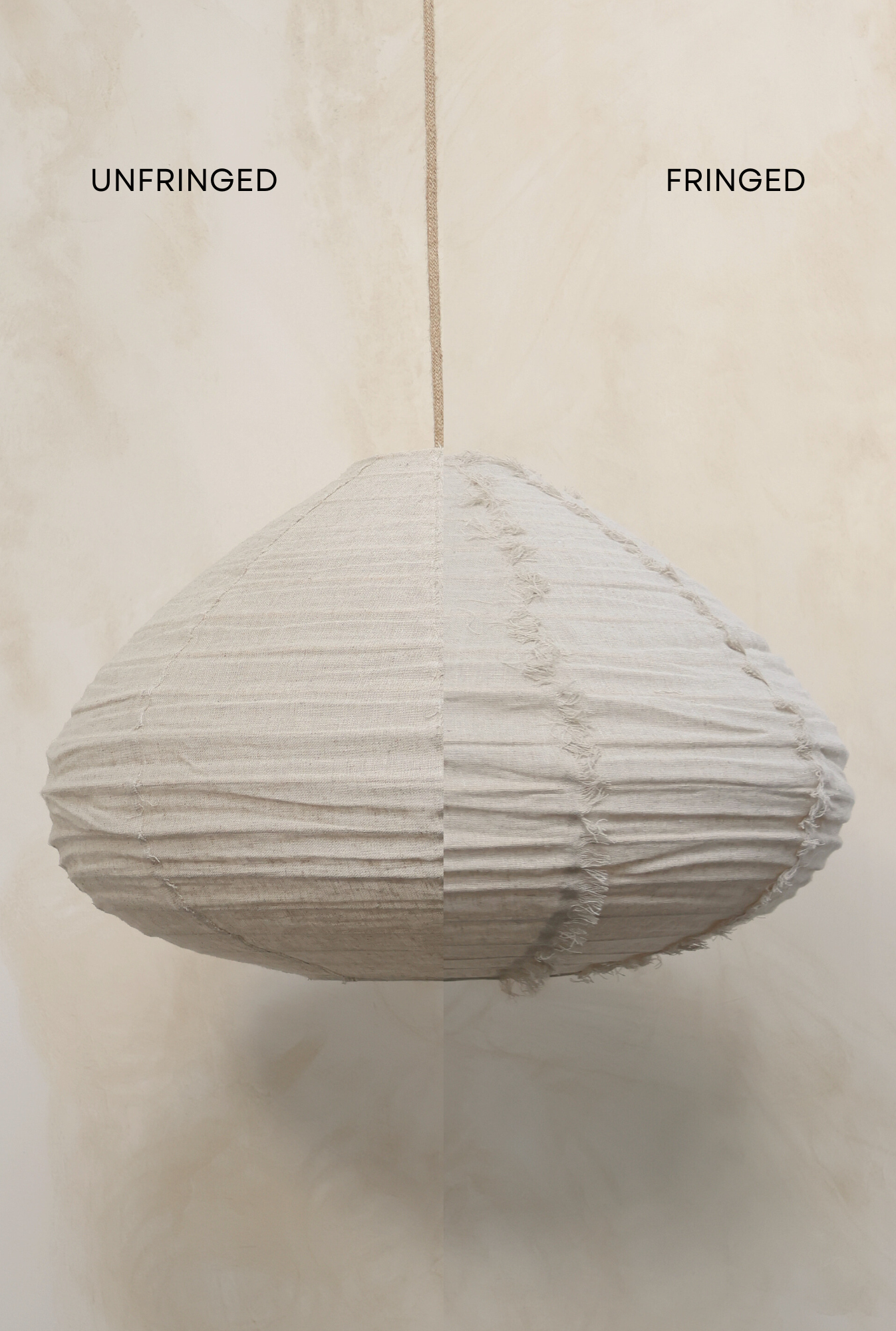 Linen Light Shade - Parlour Shape in Taupe Linen: Taupe / 35cm / Fringed