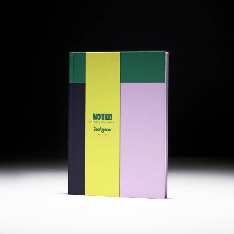 Feel Good Supplies - Colourblock A5 Hardback Notebook | Green and Lilac