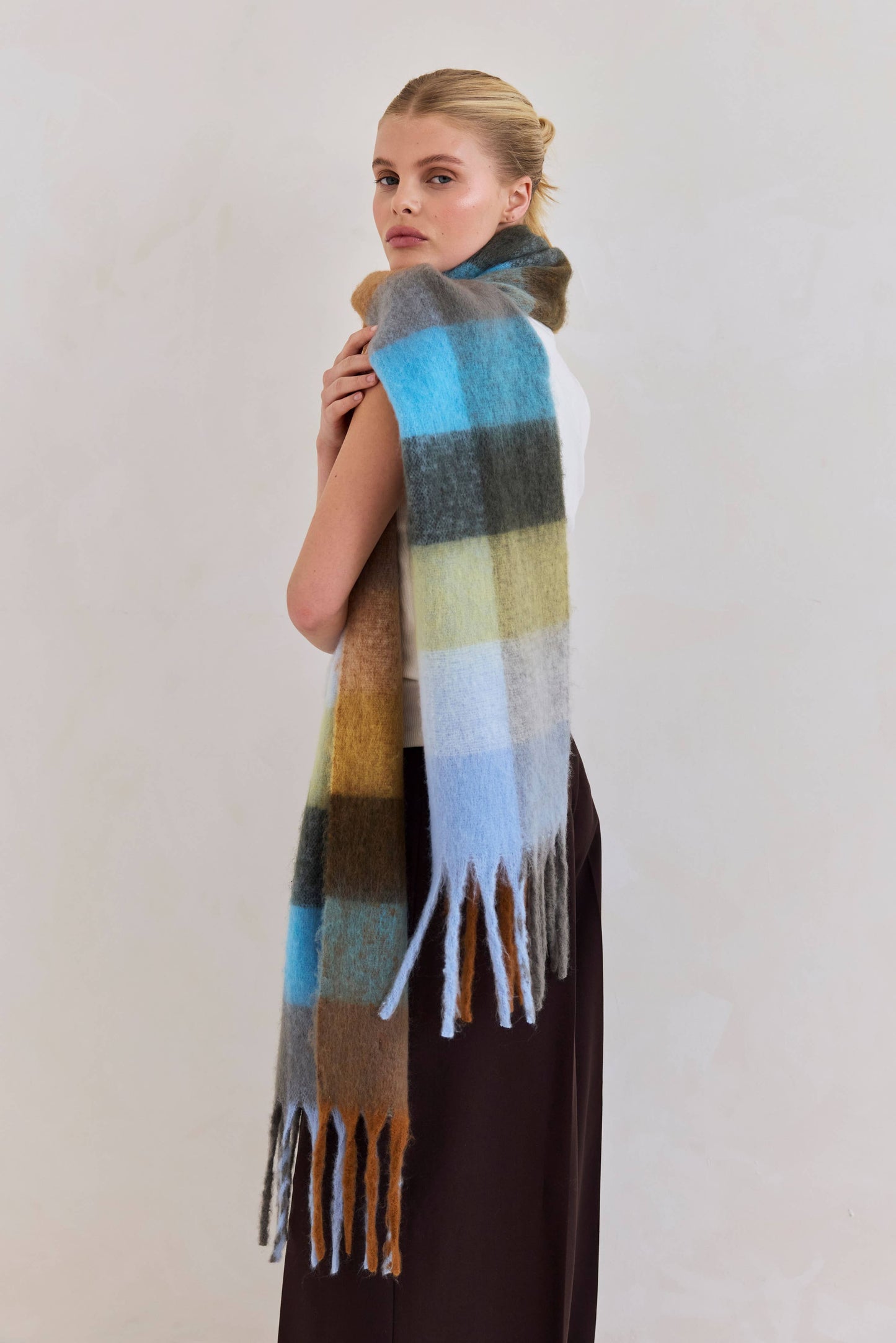 The Reykjavik Scarf - 100% Recycled - Blue/Orange - AW25