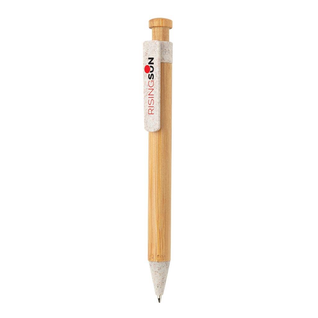 Bamboo Pen With Wheatstraw Clip: Black