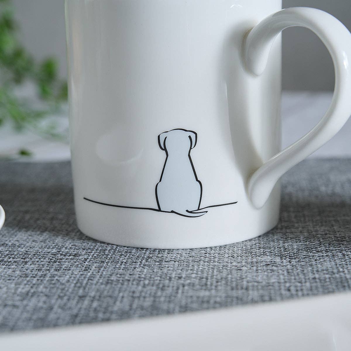 Jin Designs - Sitting Dog Mug - Light Grey Edition