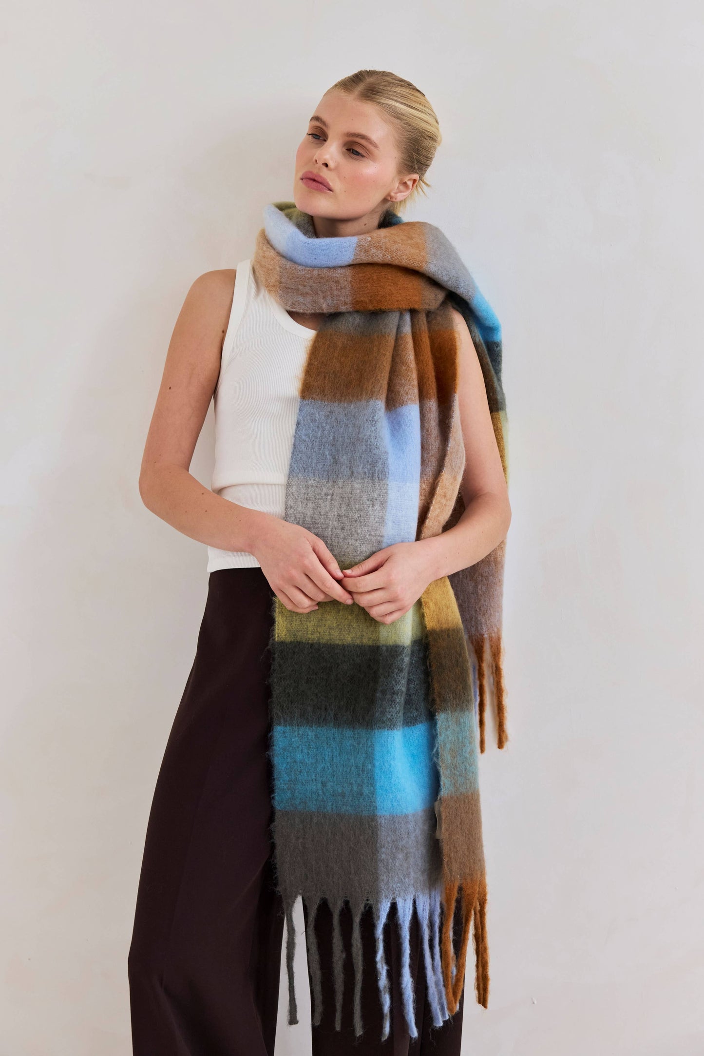 The Reykjavik Scarf - 100% Recycled - Blue/Orange - AW25