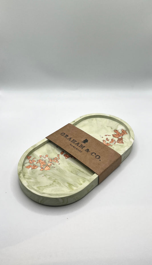 Oval tray with foil various colours