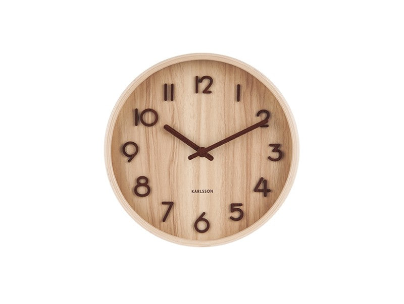 Wall Clock Pure Small Walnut