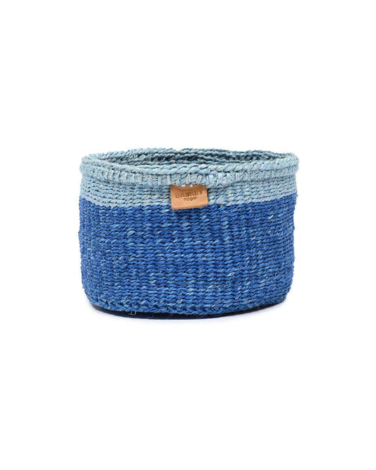 TOFAUTI: Two Blue Duo Colour Block Woven Basket: Blue / XS / Colour Block