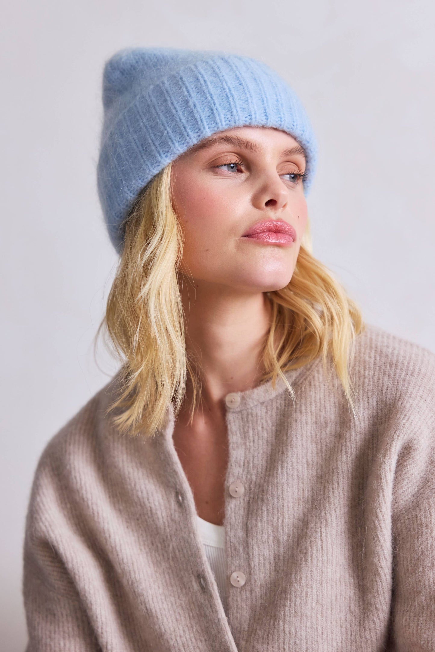 The Mohair Beanie - Sky Blue - AW25