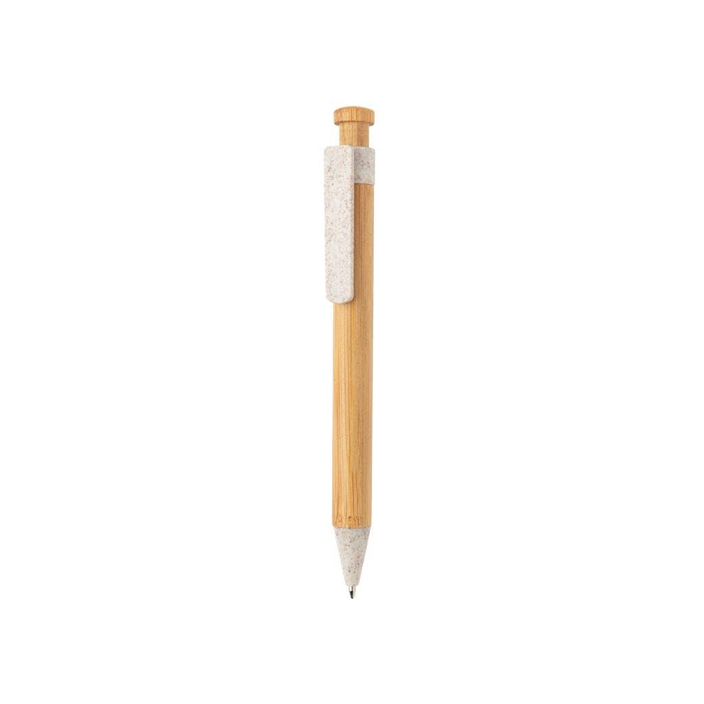 Bamboo Pen With Wheatstraw Clip: Black