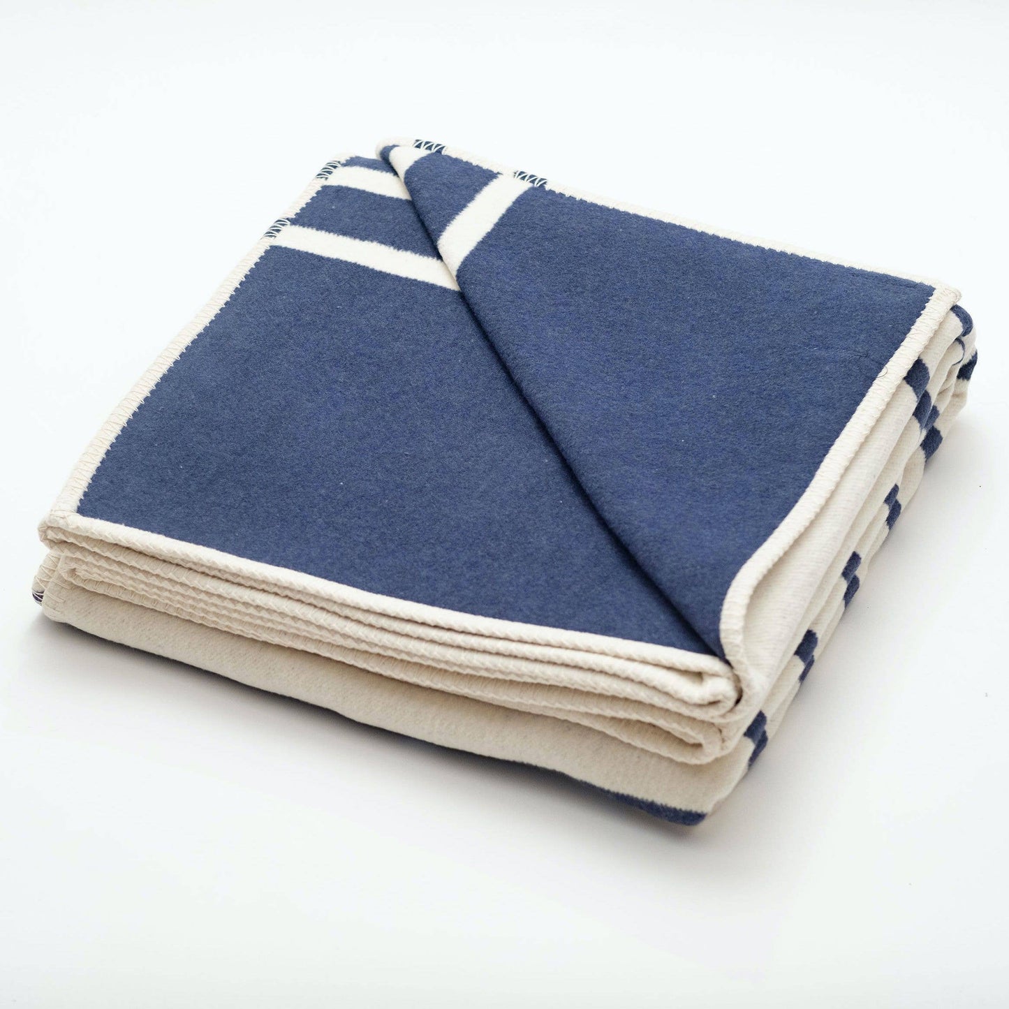 Navy Stripe Recycled Cotton Blanket