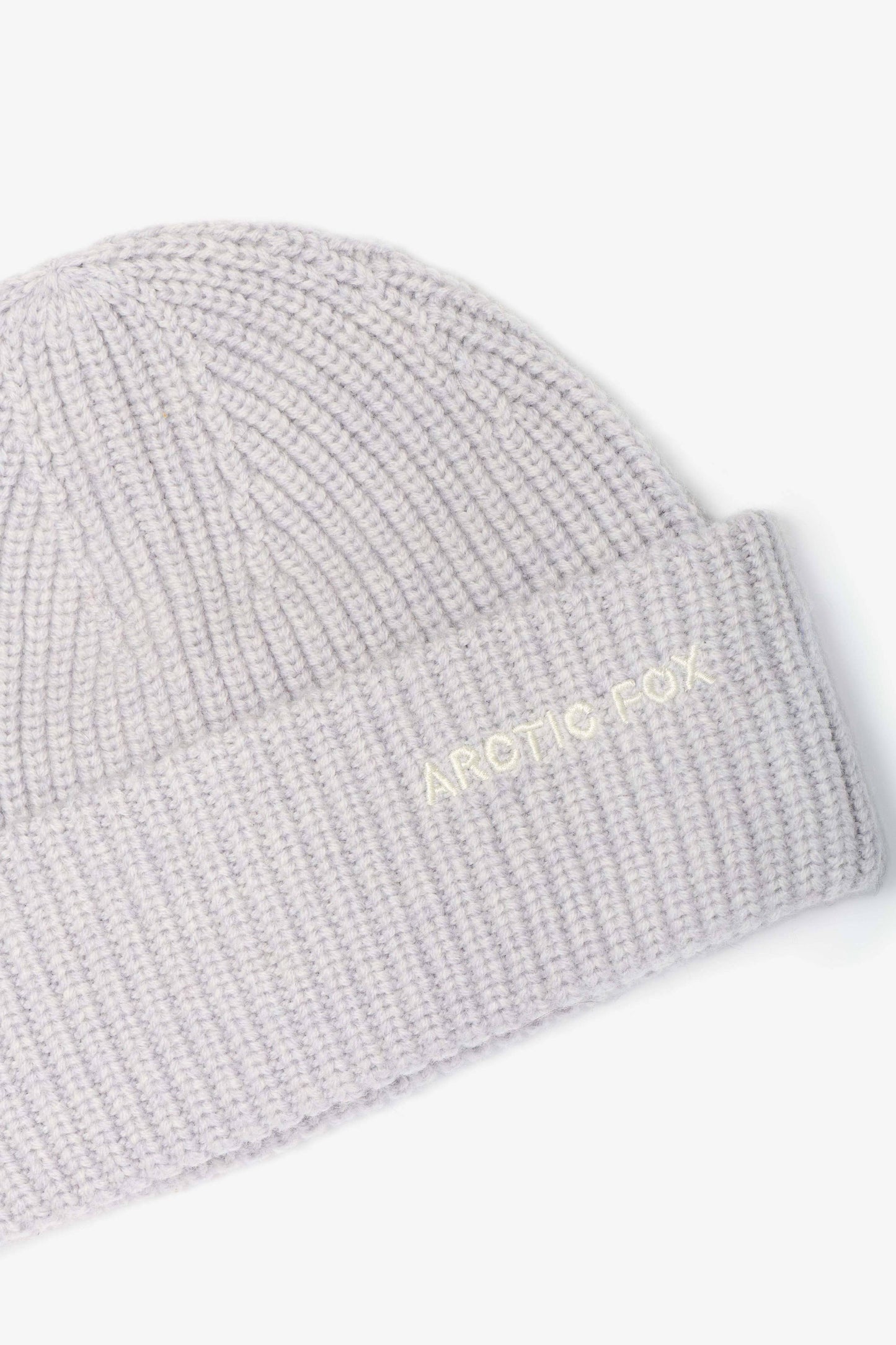Merino Wool Embroidered Beanie - Grey Melange - AW25