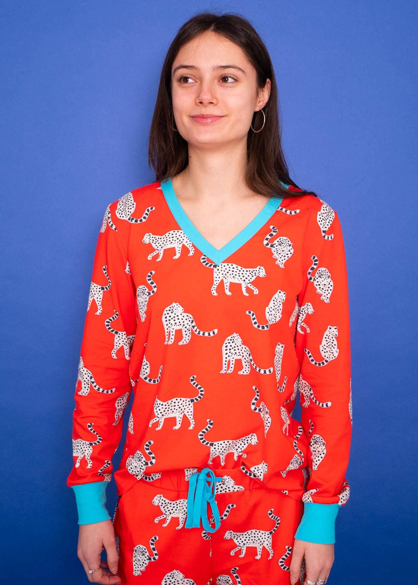 Anorak - Anorak Snow Leopards Organic Cotton Jersey Pyjamas (Coral)