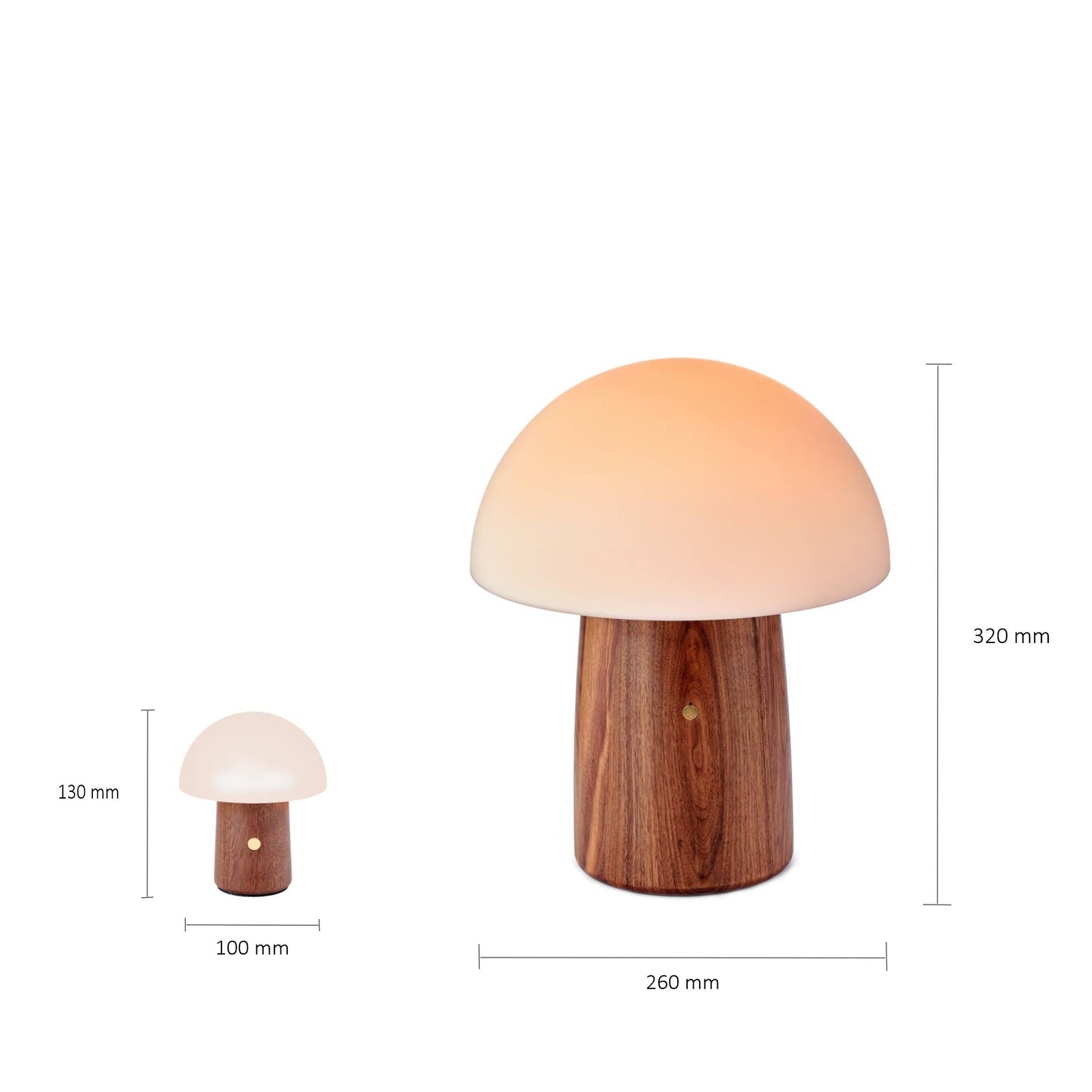 Alice Mushroom Lamp: Walnut / Mini