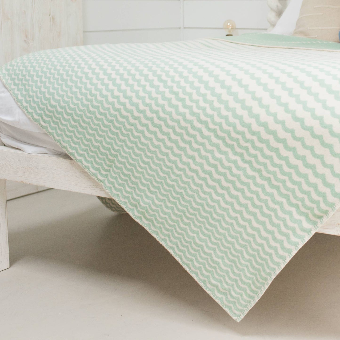 Seafoam Swell Recycled Cotton Blanket