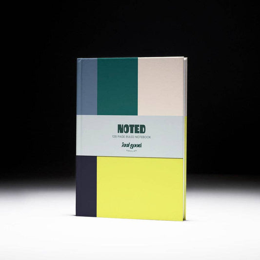 Feel Good Supplies - Colourblock A5 Hardback Notebook | Green and Grey