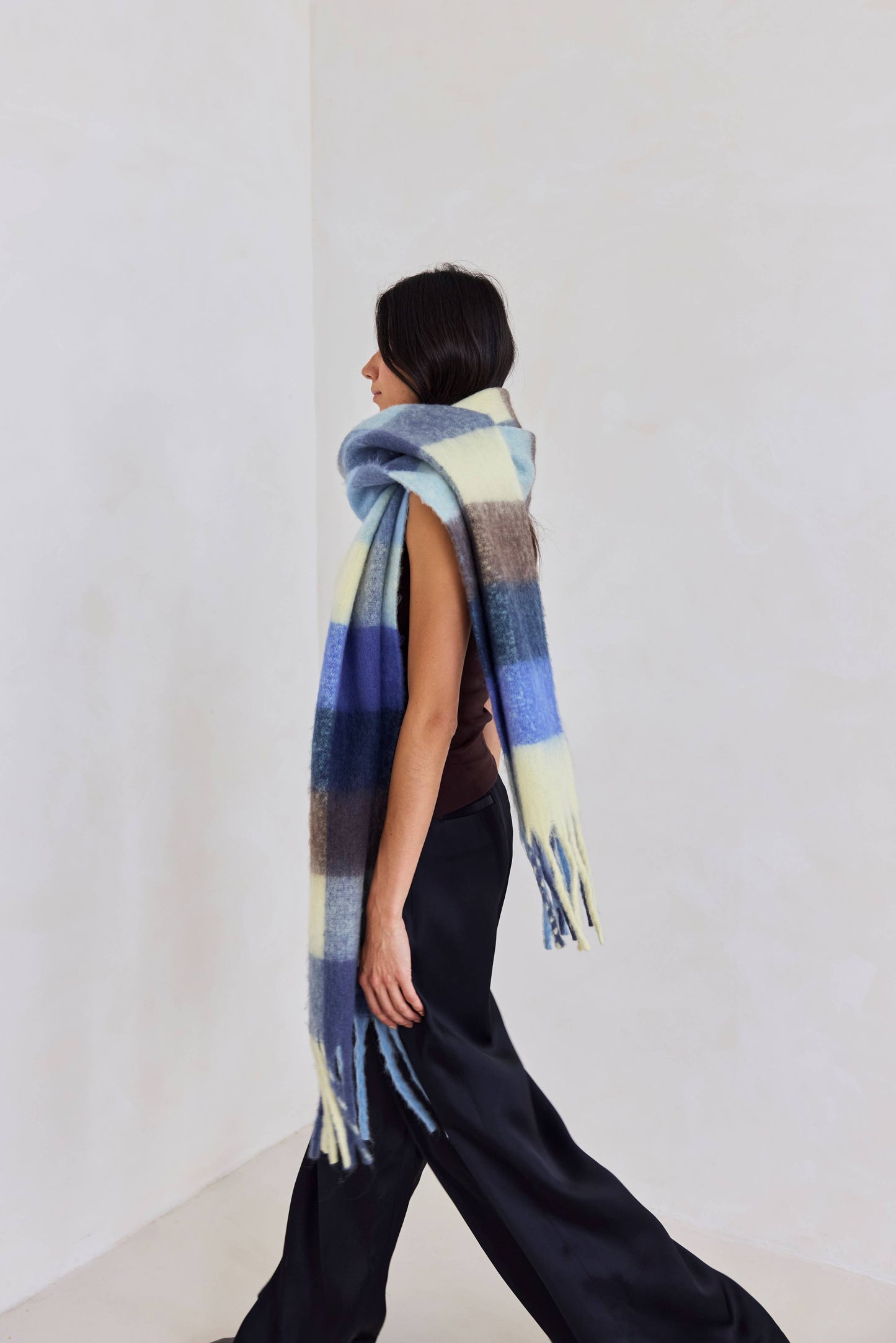 The Reykjavik Scarf - 100% Recycled - Blue Yellow - AW25