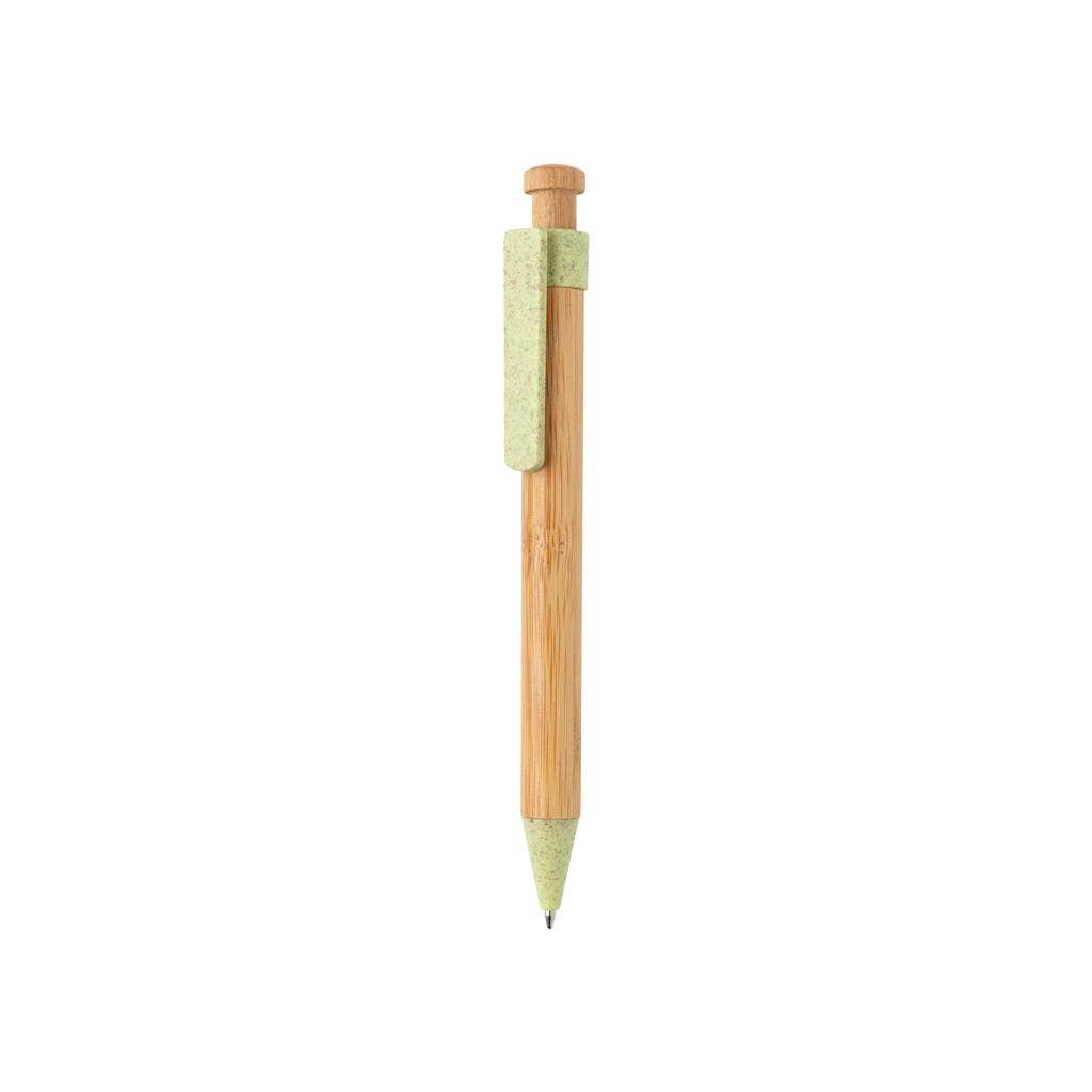 Bamboo Pen With Wheatstraw Clip: Black