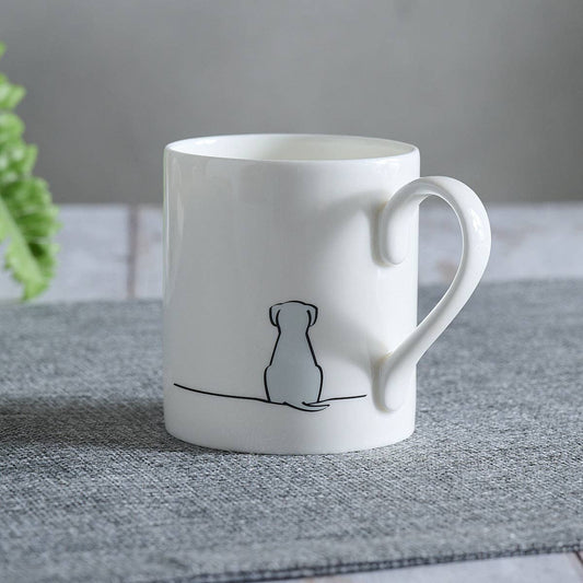 Jin Designs - Sitting Dog Mug - Light Grey Edition