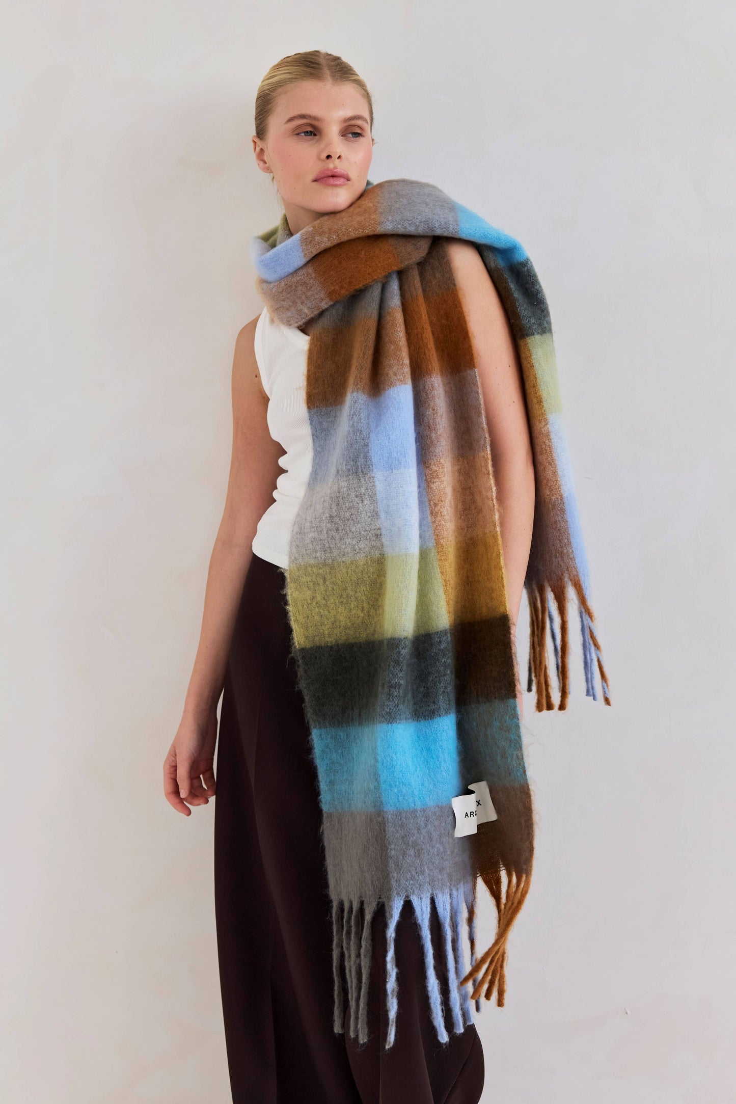The Reykjavik Scarf - 100% Recycled - Blue/Orange - AW25