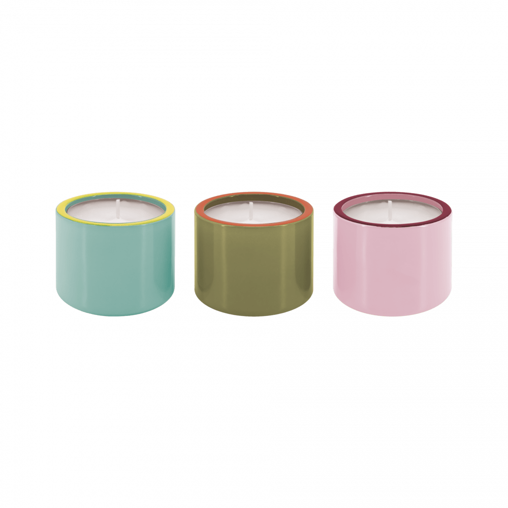 Remember.de Glass Tealight/Candle Holders set of 3 (varied colour way)