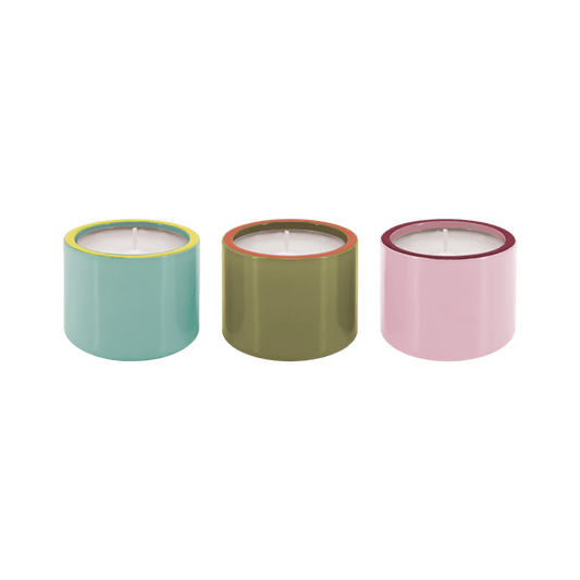 Remember.de Glass Tealight/Candle Holders set of 3 (varied colour way)