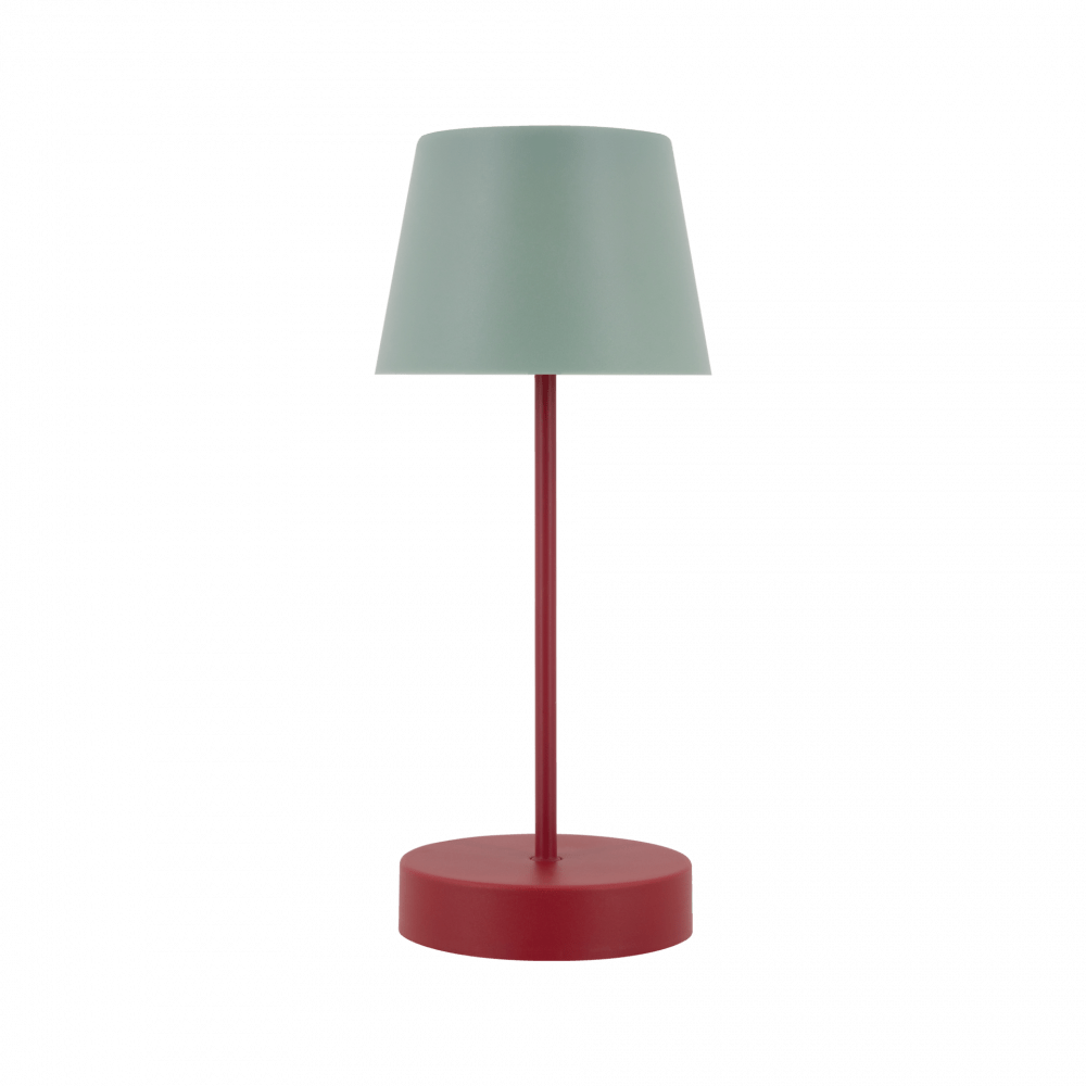Table Lamp red and mint