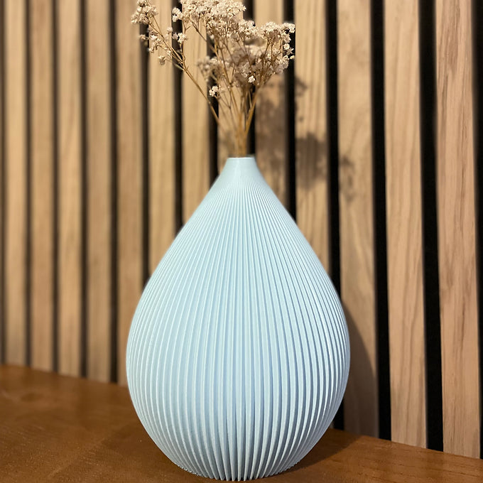 Ribbed Balloon Vase Polar Blue Medium