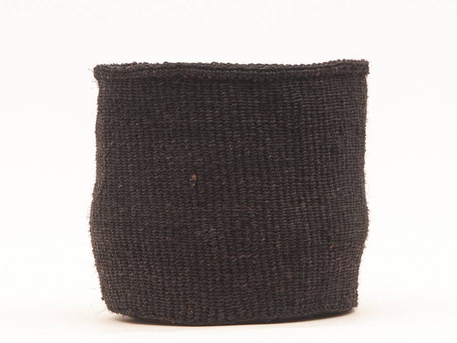 USIKU: Coal Black Woven Storage Basket S
