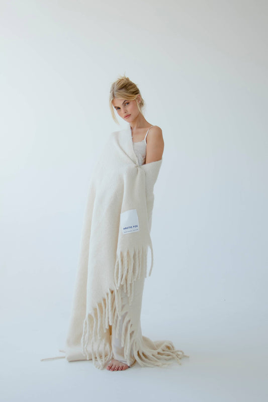 The Reykjavik Throw - 100% Recycled - Cream - AW23