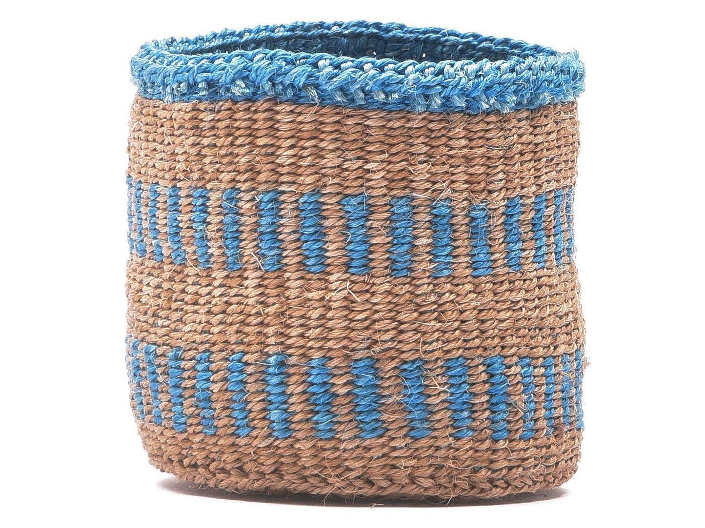 MZIMA: Dusty Blue Stripe Woven Storage Basket