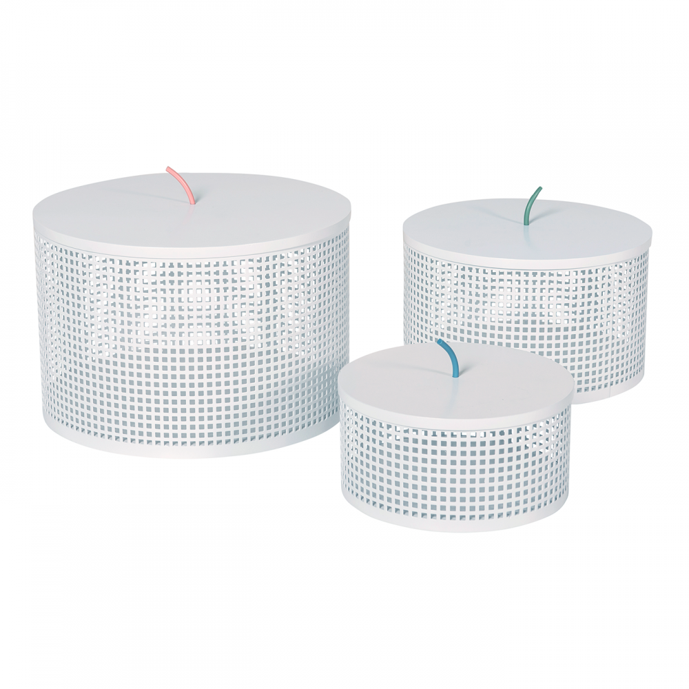 Storage Box White Metal  Small BOITE