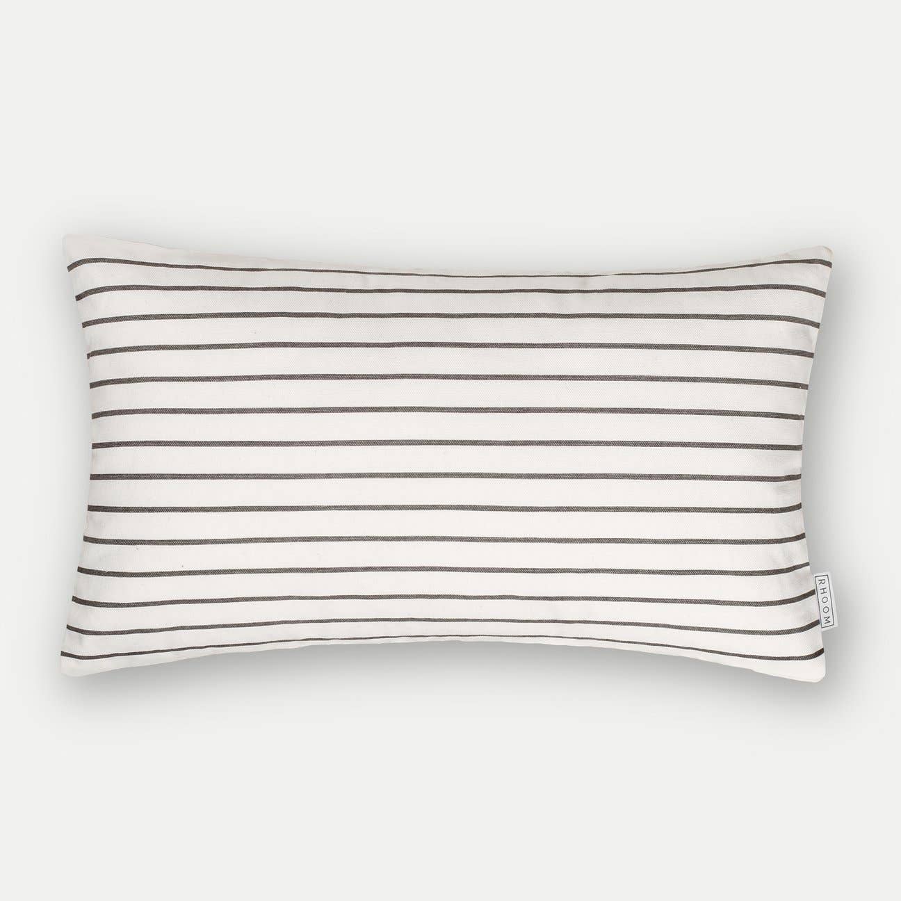 Oblong Stripe Cushion Grey / White Minimalist 50x30cm 20x12"