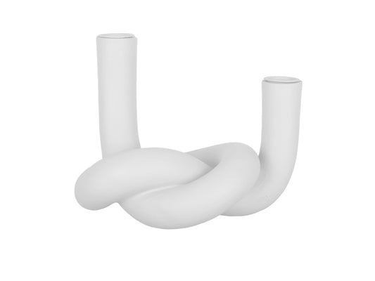 Candle holder double knot white