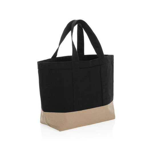 Recycled cooler beach tote bag: Black