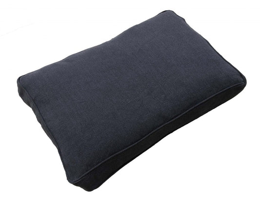 Linen cushion in off black