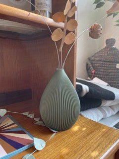 Vase ‘Balloon’ with Glass Insert Olive Small