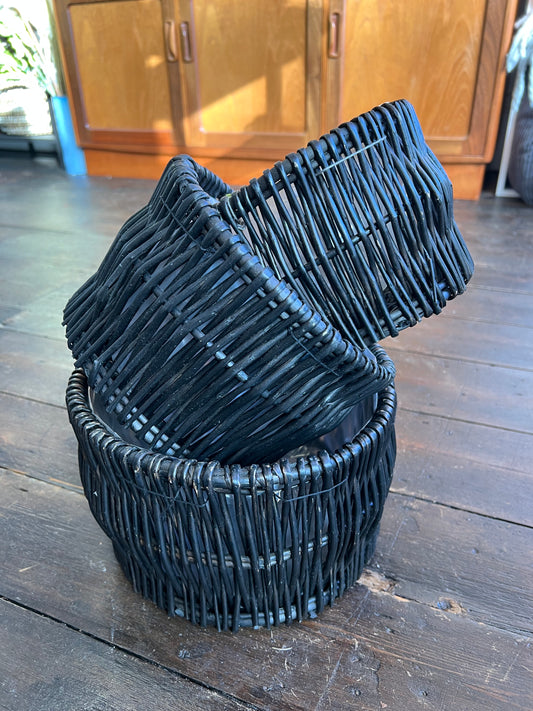 Black Willow baskets Set of 3