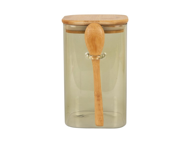 Glass Canister with Bamboo Lid Moss Green Large