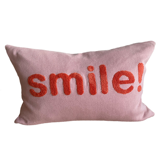 'Smile' Cushion Pink