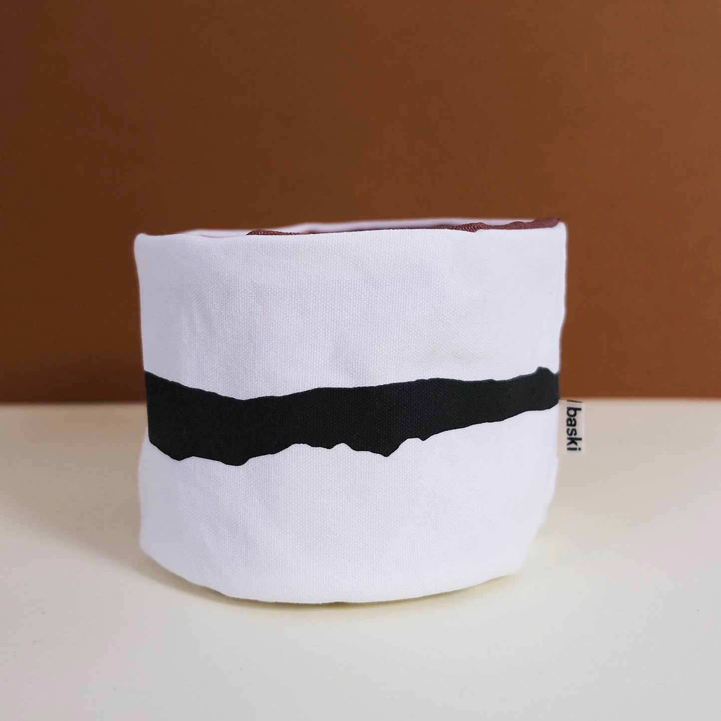 Fabric Planter 'Ivory Botanic' Black Small