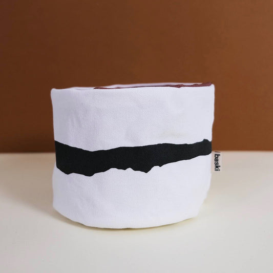 Fabric Planter 'Ivory Botanic' Black Small