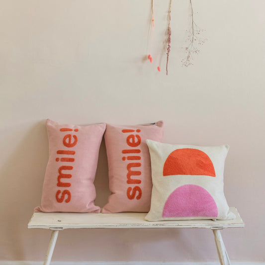 'Smile' Cushion Pink