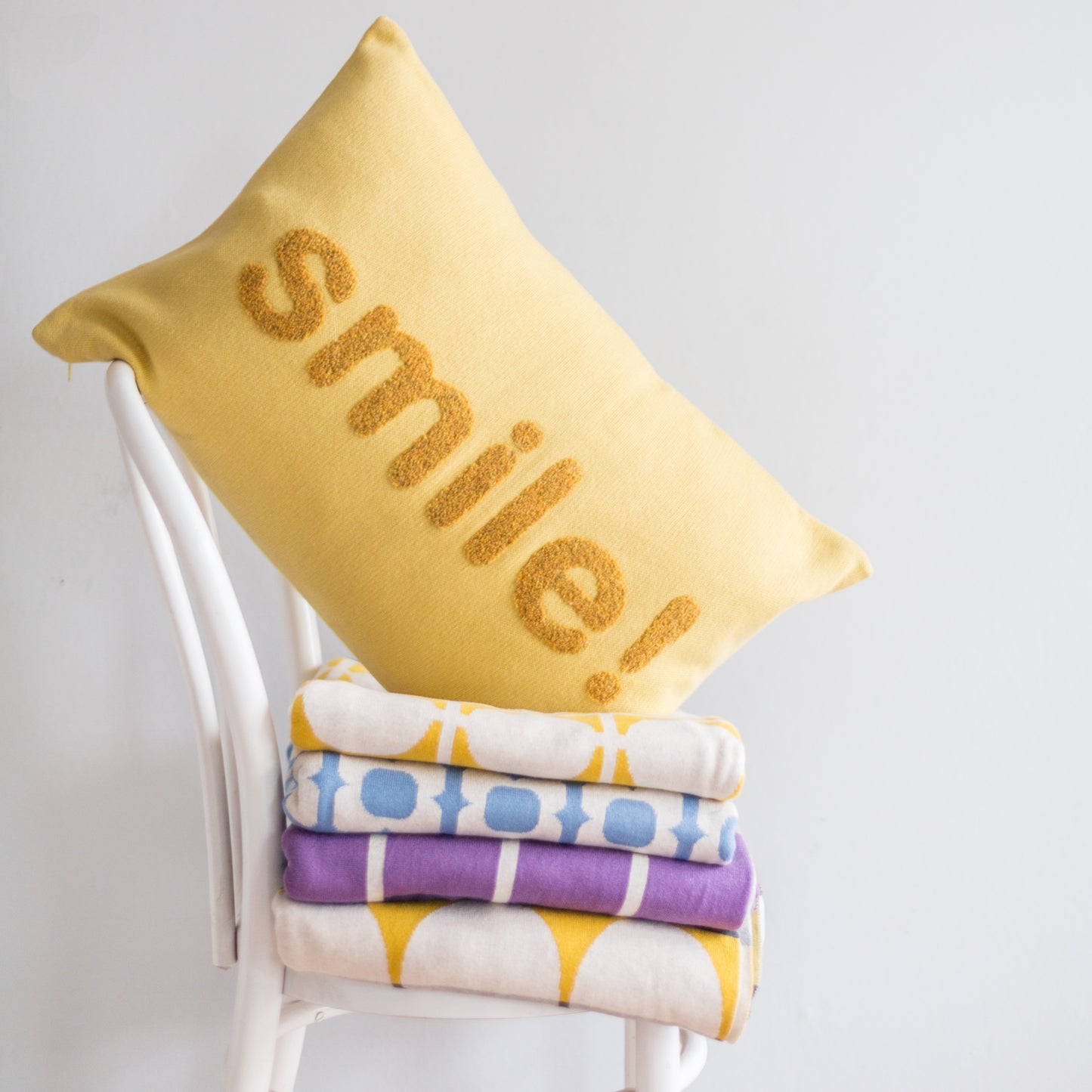 'Smile' Cushion Yellow