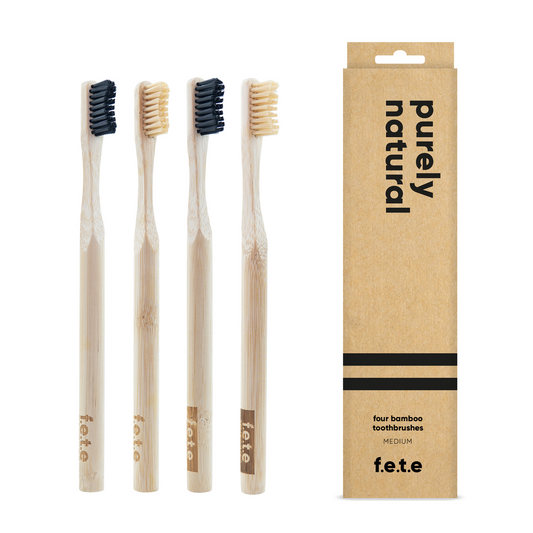 ‘Purely Natural’ Medium Bamboo Toothbrush Multipack