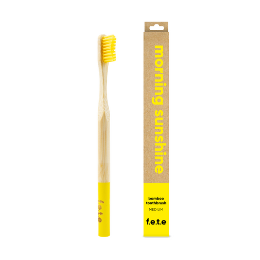‘Morning Sunshine’ Adult’s Medium Bamboo Toothbrush