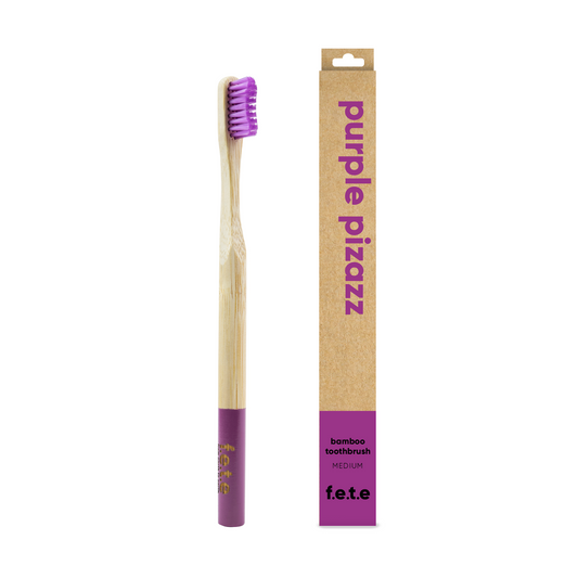 ‘Purple Pizazz’ Adult’s Medium Bamboo Toothbrush