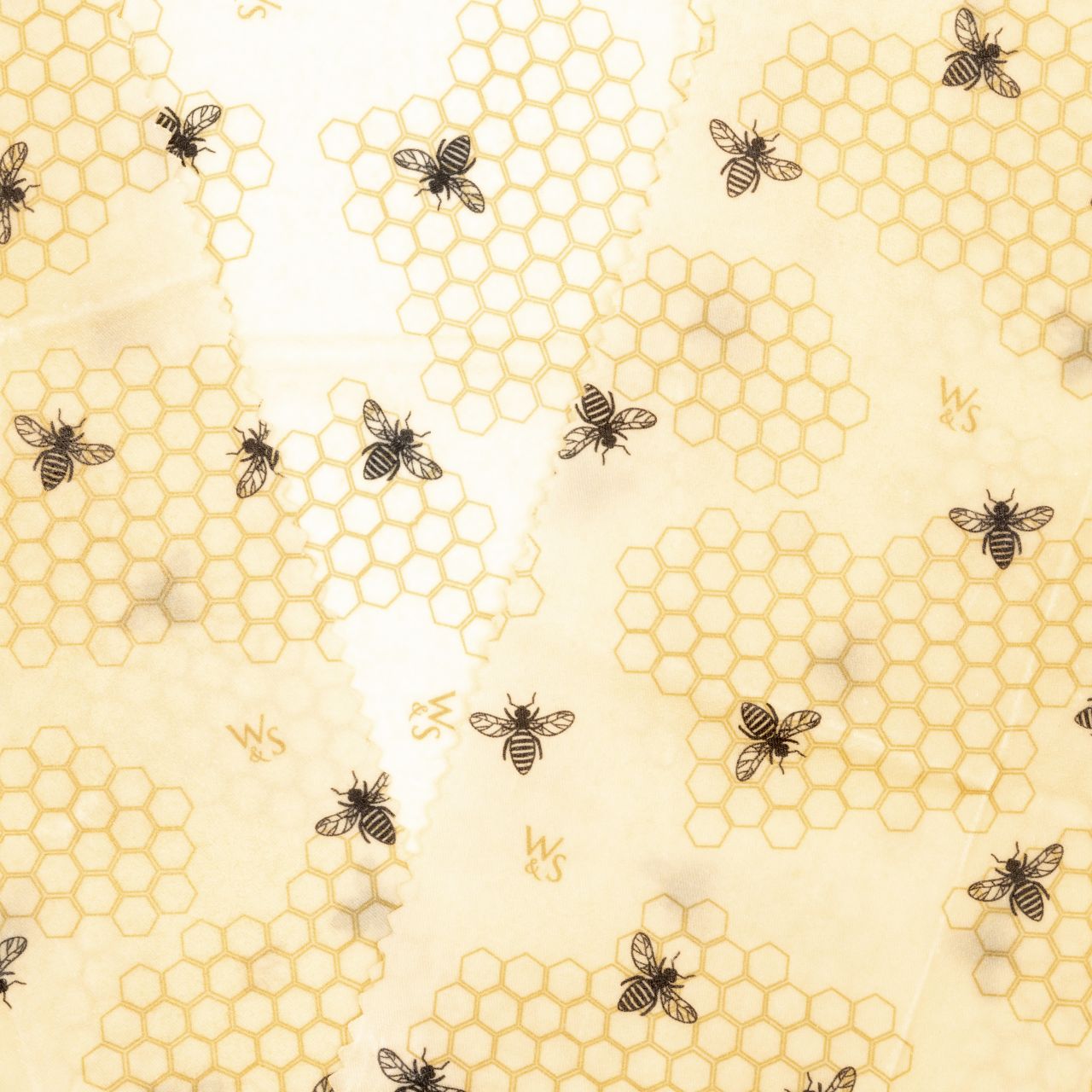 Beeswax Food Wraps - Honeycomb Pattern - 3 Pack (2x Medium, 1x Large)