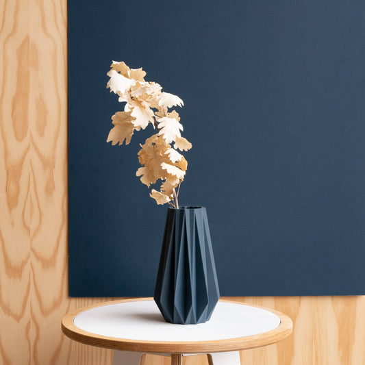 Blue Origami Vase